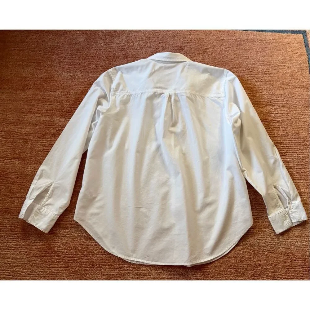 Maurices White Button Down Shirt Size L Long Sleeve Pocket